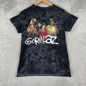Gorillaz Shirt Adult Unisex XS Black Tie Dye Graphic Band Tee Streetwear